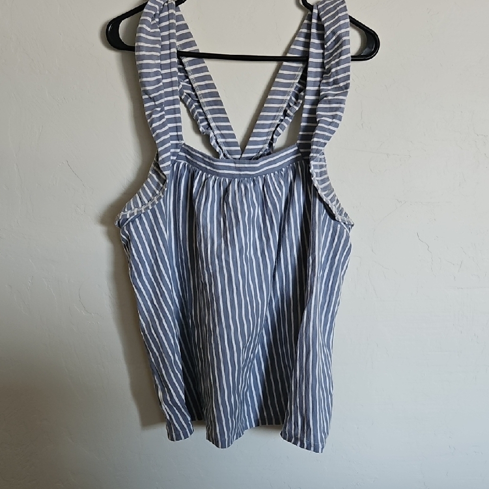 LC Lauren Conrad Blue & White Striped Tank Top Xl